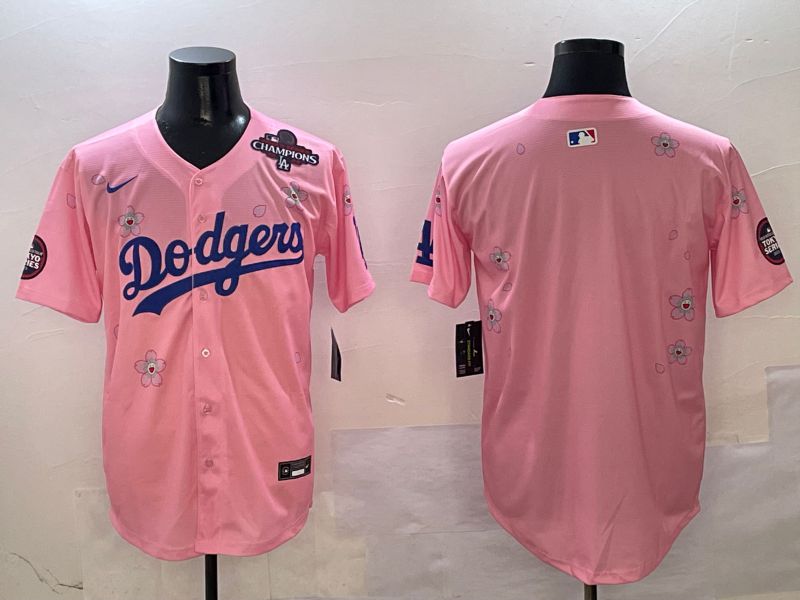 Men Los Angeles Dodgers Blank Pink Sakura Edition 2025 Nike MLB Jersey style 2->los angeles dodgers->MLB Jersey